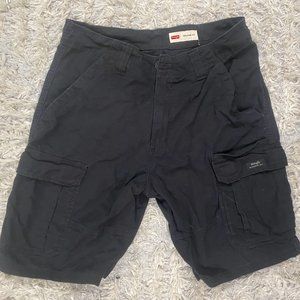Wrangler Men Black Shorts Size 30 Relaxed Fit Cargo 10" Inseam Pockets